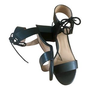 Call it Sprink Woman’s Sandals Black Vegan Leather 
Size 7.5